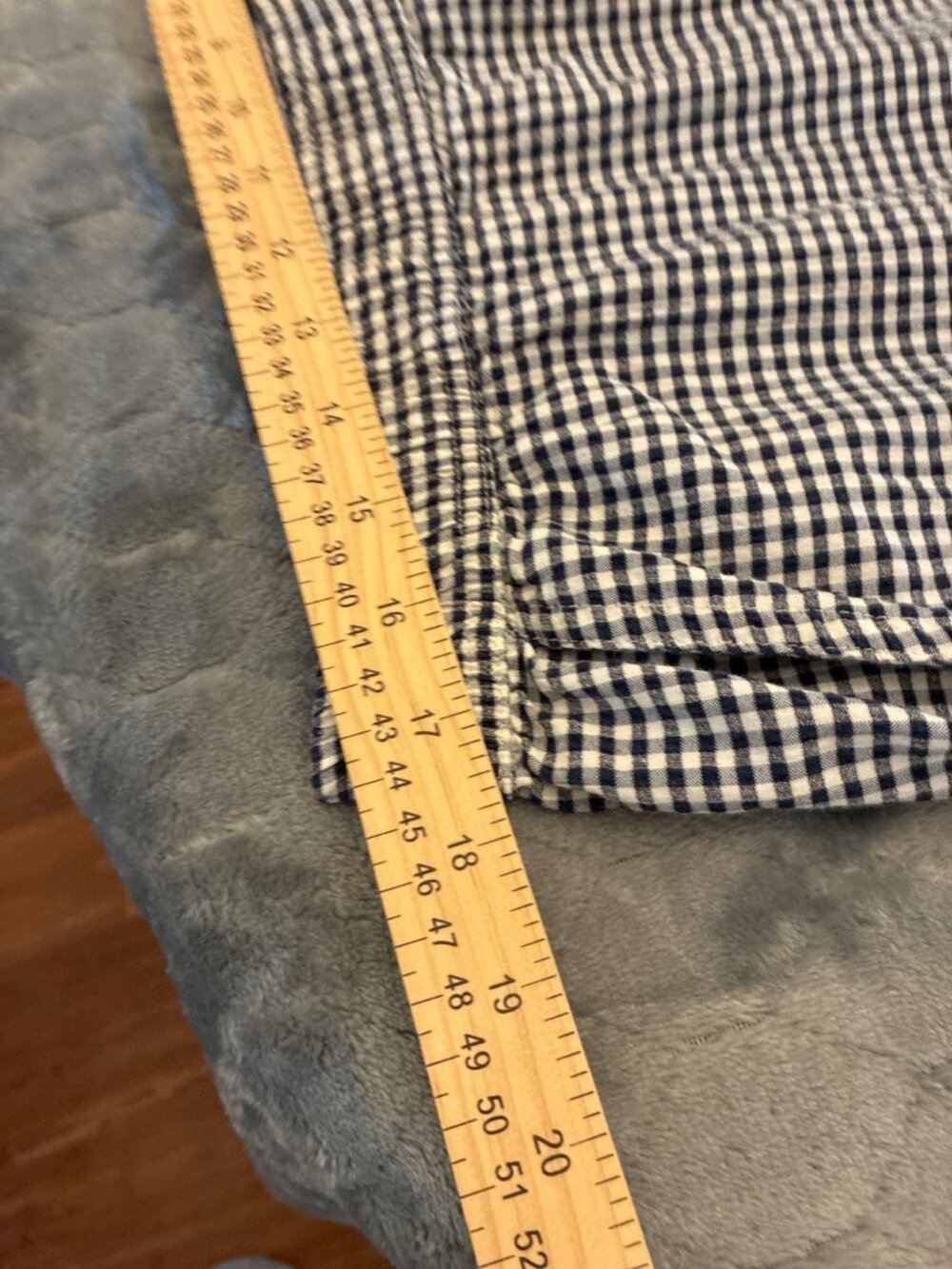 Emily Daniels XL Gingham Capri Pants Navy White Check Elastic Waist Pockets - Picture 7 of 13